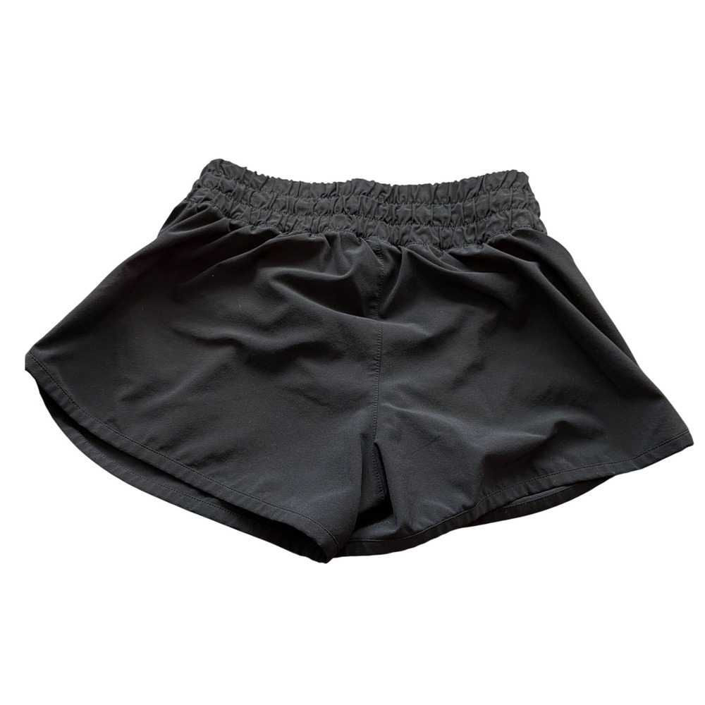 Athleta Girl Black Smocked Waist Running Shorts Size M 8-10 Activewear